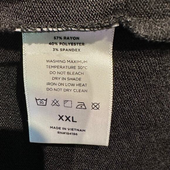 Mod Ref XXL Short Sleeve Pullover V-Neck Lightweight Sweater Black Layering - Picture 6 of 9